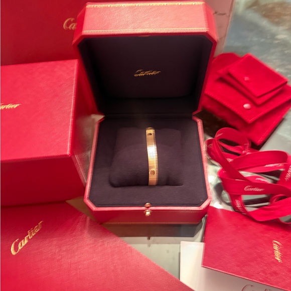 Cartier Rose Gold Ribbed Ring - Picture 6 of 12